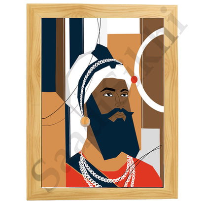SaadiSikhi I "Guru Gobind Singh Ji" - Wall Decor Prints For Home , Housewarming Gifts, Sikh Quotes I Sikh Gift Ideas I Premium Office Desk / Study Desk / Side Tables and Wall Gurbani Art Wall Frames I with Self Adhesive Hook
