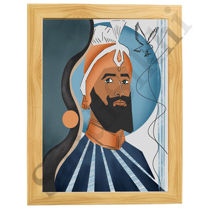 SaadiSikhi I "Guru Gobind Singh Ji" - Wall Decor Prints For Home , Housewarming Gifts, Sikh Quotes I Sikh Gift Ideas I Premium Office Desk / Study Desk / Side Tables and Wall Gurbani Art Wall Frames I with Self Adhesive Hook