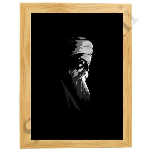 SaadiSikhi I "GURU NANAK DEV JI" - Wall Decor Prints For Home , Housewarming Gifts, Sikh Quotes I Sikh Gift Ideas I Premium Office Desk / Study Desk / Side Tables and Wall Gurbani Art Wall Frames I with Self Adhesive Hook
