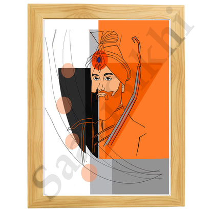 SaadiSikhi I "Guru Gobind Singh Ji" - Wall Decor Prints For Home , Housewarming Gifts, Sikh Quotes I Sikh Gift Ideas I Premium Office Desk / Study Desk / Side Tables and Wall Gurbani Art Wall Frames I with Self Adhesive Hook
