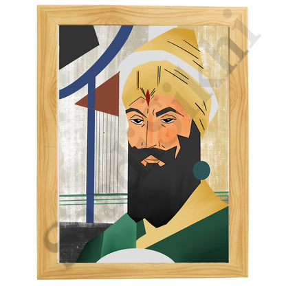 SaadiSikhi I "Guru Gobind Singh Ji" - Wall Decor Prints For Home , Housewarming Gifts, Sikh Quotes I Sikh Gift Ideas I Premium Office Desk / Study Desk / Side Tables and Wall Gurbani Art Wall Frames I with Self Adhesive Hook