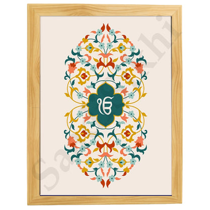SaadiSikhi I "IK ONKAR" - Wall Decor Prints For Home , Housewarming Gifts, Sikh Quotes I Sikh Gift Ideas I Premium Office Desk / Study Desk / Side Tables and Wall Gurbani Art Wall Frames I with Self Adhesive Hook