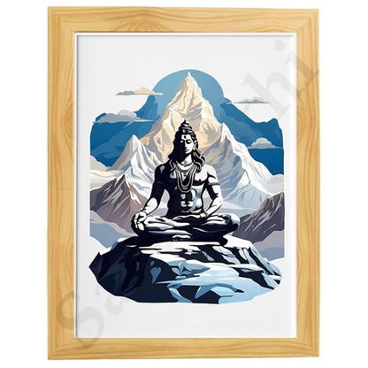 Lord Shiva Hindu Art, Spiritual wall Art, Indian Gods I Indian Art I Wall Frame I with Self Adhesive Hook  (SS-SHIV-102)