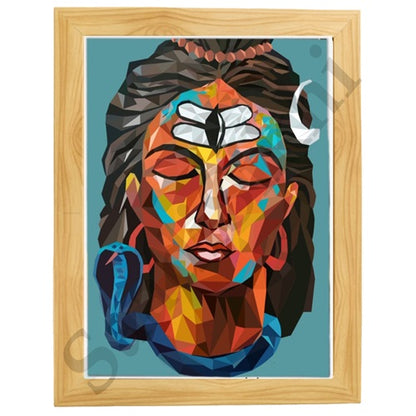 Lord Shiva Hindu Art, Spiritual wall Art, Indian Gods I Indian Art I Wall Frame I with Self Adhesive Hook  (SS-SHIV-103)