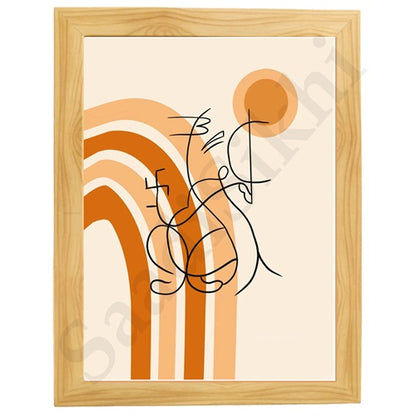 Abstract Modern Om Ganesha Minimalist Line Drawing Indian Hindu God Home Wall Decor I Boho Art I Simple Ganesha Puja Room Decor IIndian ArtI Wall Frame I with Self Adhesive Hook (SS-GJI-025)
