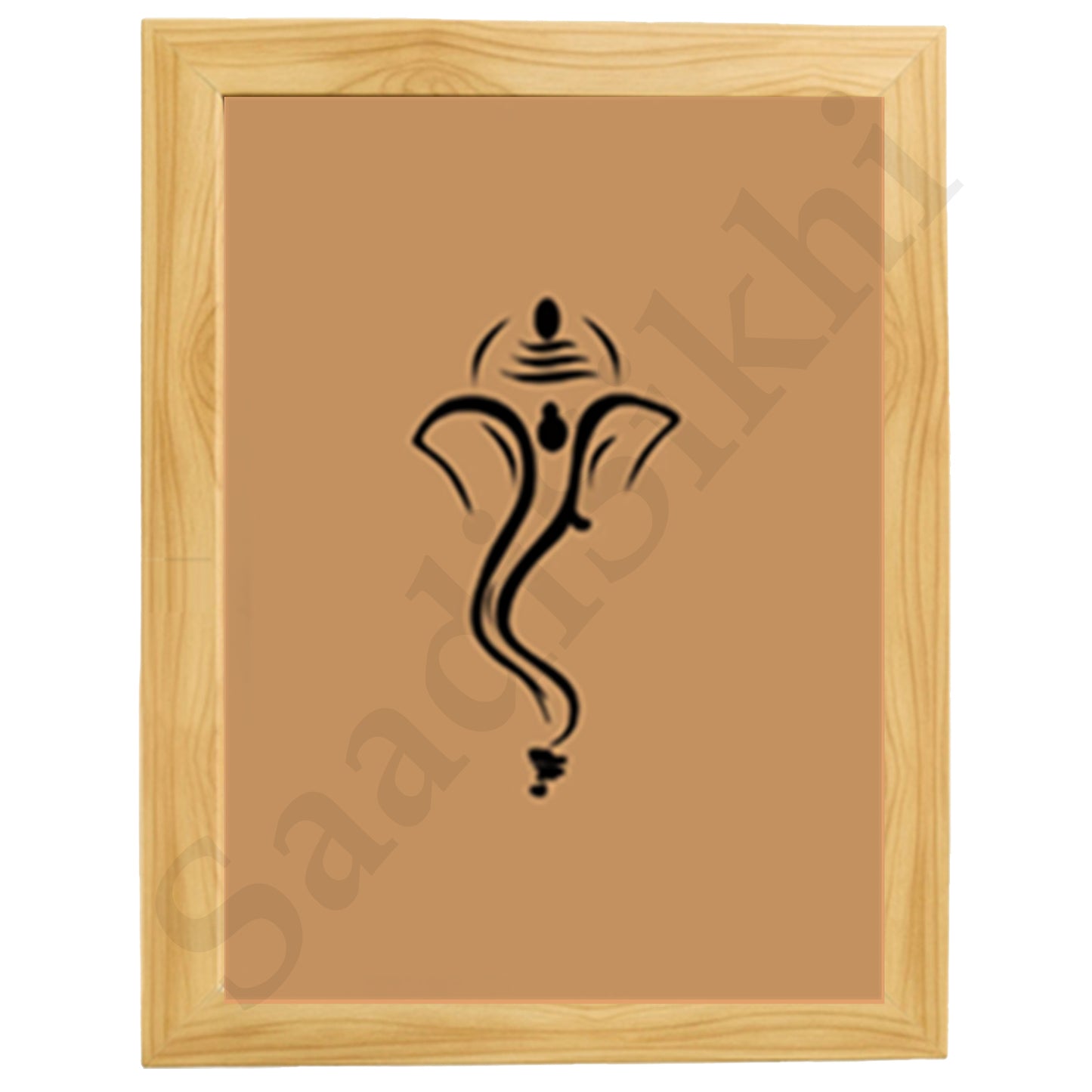 Abstract Modern Om Ganesha Minimalist Line Drawing Indian Hindu God Home Wall Decor I Boho Art I Simple Ganesha Puja Room Decor IIndian ArtI Wall Frame I with Self Adhesive Hook (SS-GJI-006)