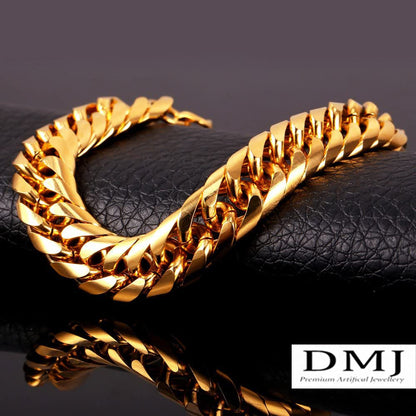 DMJ's Premium Cubic Chain Men | 22 Kt Gold Plated