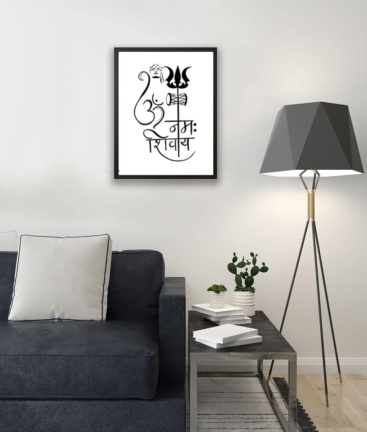HandWritten Om Namah Shivaya I Sacred Symbols Art Poster I Lord Shiva Mantra I Printable Sanskrit Yoga Mantra I Hindu Meditation Mantra I Wall Frame I with Self Adhesive Hook