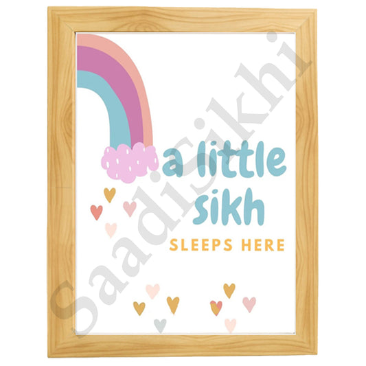 SaadiSikhi I "Little Sikh" - Wall Decor Prints For Home , Housewarming Gifts, Sikh Quotes I Sikh Gift Ideas I Premium Office Desk / Study Desk / Side Tables and Wall Gurbani Art Wall Frames I with Self Adhesive Hook
