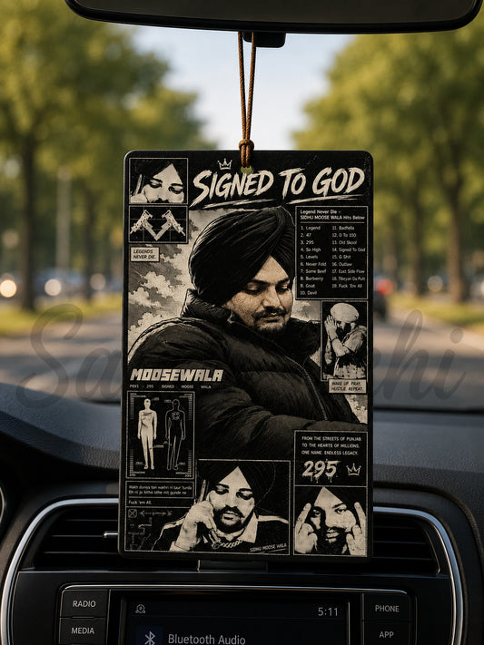 Sidhu Moosewala "Signed to God" Premium Car Hanging