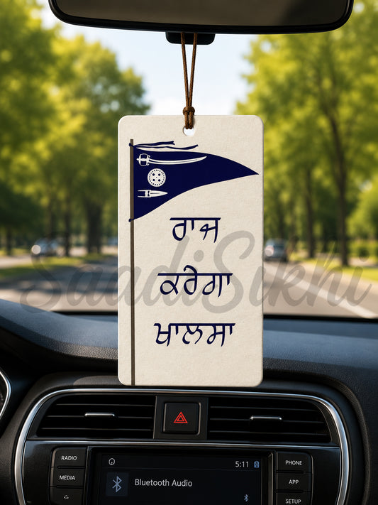 SAADISIKHI Raj Karega Khalsa, lit. "the Khalsa shall rule,"-Car Hanging