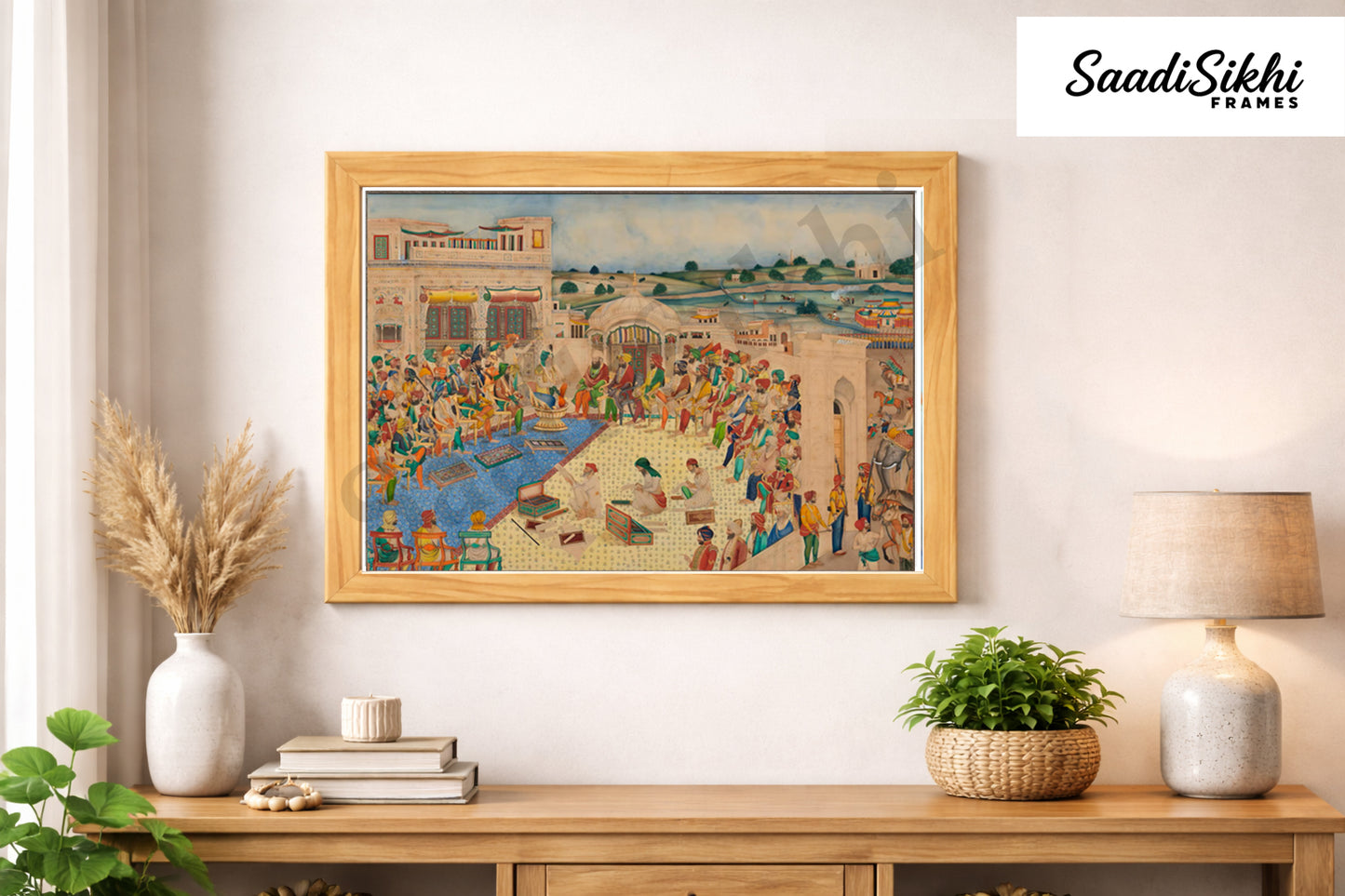 ROYAL SIKH DARBAR Art Print:- Digital Wall Art I Wall Frame I with Self Adhesive Hook (GT-010)