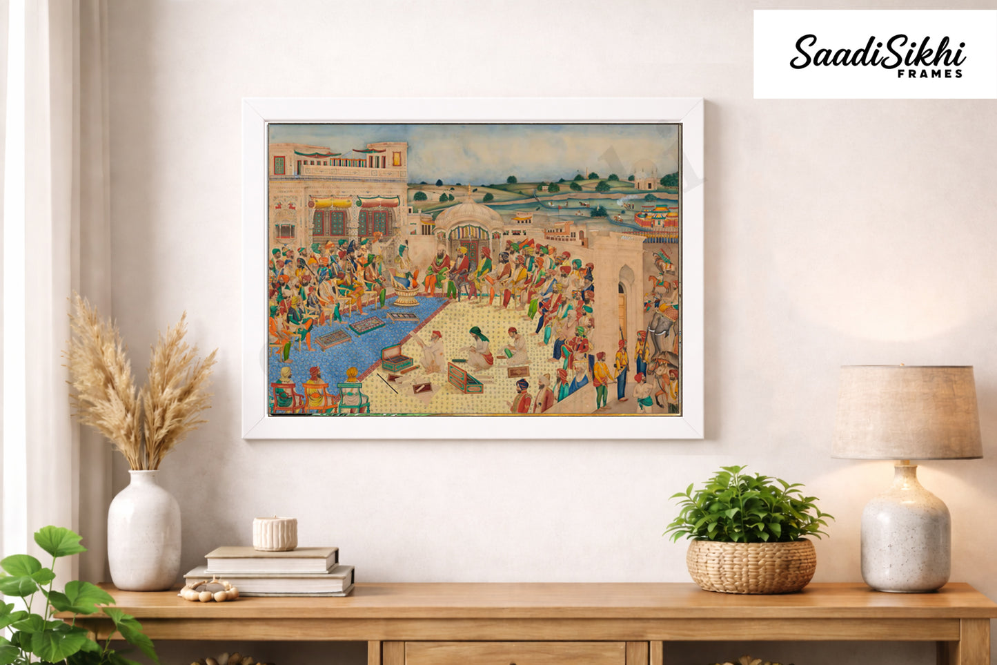 ROYAL SIKH DARBAR Art Print:- Digital Wall Art I Wall Frame I with Self Adhesive Hook (GT-010)