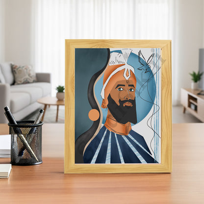 SaadiSikhi I "Guru Gobind Singh Ji" - Wall Decor Prints For Home , Housewarming Gifts, Sikh Quotes I Sikh Gift Ideas I Premium Office Desk / Study Desk / Side Tables and Wall Gurbani Art Wall Frames I with Self Adhesive Hook