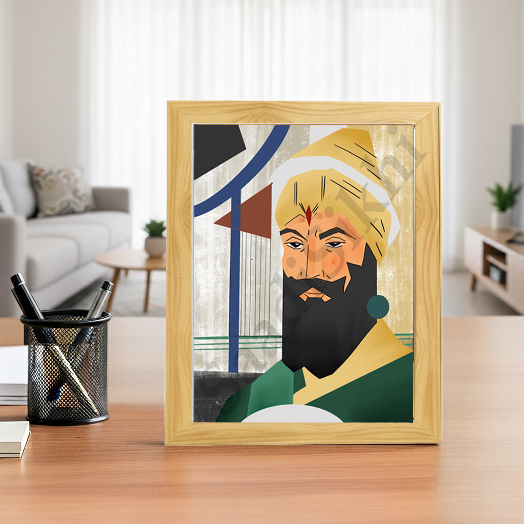 SaadiSikhi I "Guru Gobind Singh Ji" - Wall Decor Prints For Home , Housewarming Gifts, Sikh Quotes I Sikh Gift Ideas I Premium Office Desk / Study Desk / Side Tables and Wall Gurbani Art Wall Frames I with Self Adhesive Hook