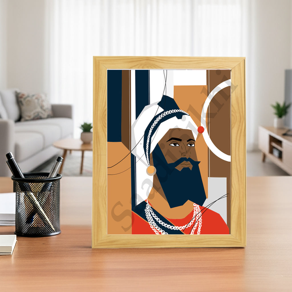 SaadiSikhi I "Guru Gobind Singh Ji" - Wall Decor Prints For Home , Housewarming Gifts, Sikh Quotes I Sikh Gift Ideas I Premium Office Desk / Study Desk / Side Tables and Wall Gurbani Art Wall Frames I with Self Adhesive Hook