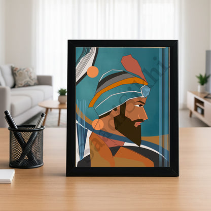SaadiSikhi I "Guru Gobind Singh Ji" - Wall Decor Prints For Home , Housewarming Gifts, Sikh Quotes I Sikh Gift Ideas I Premium Office Desk / Study Desk / Side Tables and Wall Gurbani Art Wall Frames I with Self Adhesive Hook