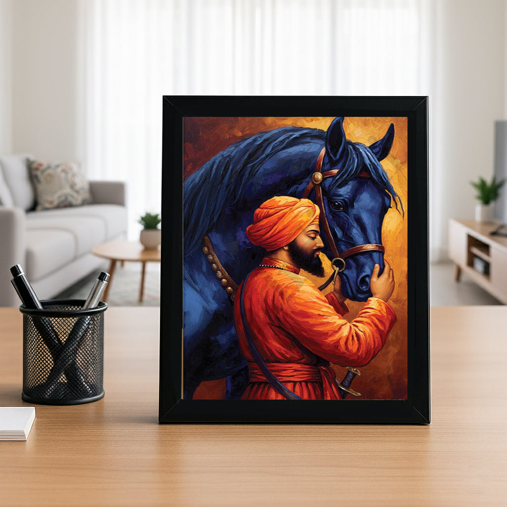 SaadiSikhi I "Guru Gobind Singh Ji" - Wall Decor Prints For Home , Housewarming Gifts, Sikh Quotes I Sikh Gift Ideas I Premium Office Desk / Study Desk / Side Tables and Wall Gurbani Art Wall Frames I with Self Adhesive Hook
