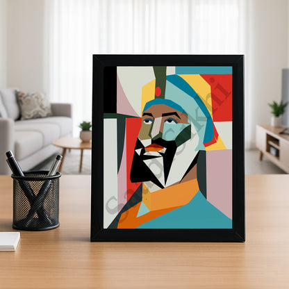 SaadiSikhi I "Guru Gobind Singh Ji" - Wall Decor Prints For Home , Housewarming Gifts, Sikh Quotes I Sikh Gift Ideas I Premium Office Desk / Study Desk / Side Tables and Wall Gurbani Art Wall Frames I with Self Adhesive Hook