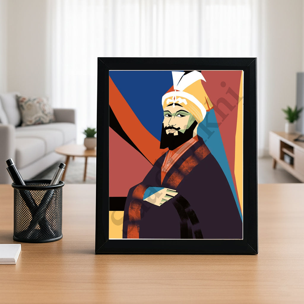 SaadiSikhi I "Guru Gobind Singh Ji" - Wall Decor Prints For Home , Housewarming Gifts, Sikh Quotes I Sikh Gift Ideas I Premium Office Desk / Study Desk / Side Tables and Wall Gurbani Art Wall Frames I with Self Adhesive Hook