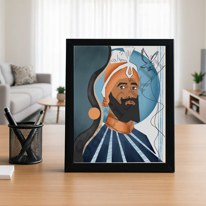 SaadiSikhi I "Guru Gobind Singh Ji" - Wall Decor Prints For Home , Housewarming Gifts, Sikh Quotes I Sikh Gift Ideas I Premium Office Desk / Study Desk / Side Tables and Wall Gurbani Art Wall Frames I with Self Adhesive Hook