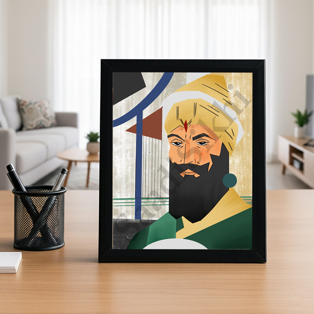 SaadiSikhi I "Guru Gobind Singh Ji" - Wall Decor Prints For Home , Housewarming Gifts, Sikh Quotes I Sikh Gift Ideas I Premium Office Desk / Study Desk / Side Tables and Wall Gurbani Art Wall Frames I with Self Adhesive Hook