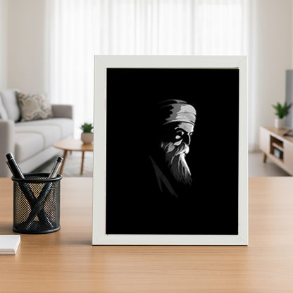 SaadiSikhi I "GURU NANAK DEV JI" - Wall Decor Prints For Home , Housewarming Gifts, Sikh Quotes I Sikh Gift Ideas I Premium Office Desk / Study Desk / Side Tables and Wall Gurbani Art Wall Frames I with Self Adhesive Hook