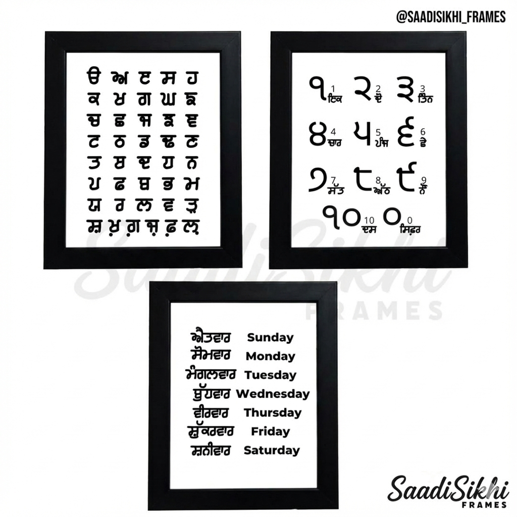 SAADISIKHI SET OF 3 Frames (Frame Colour:- Black/White)