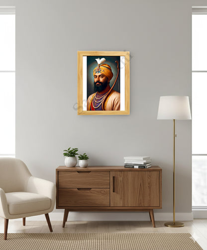 SaadiSikhi Guru Gobind Singh Maharaj ji Art Poster Print I Sikh God Art Frame Punjabi I Sikh Religious Home Wall Décor SikhismWall Art (SSP02)