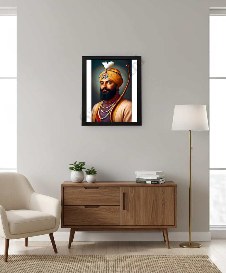SaadiSikhi Guru Gobind Singh Maharaj ji Art Poster Print I Sikh God Art Frame Punjabi I Sikh Religious Home Wall Décor SikhismWall Art (SSP02)