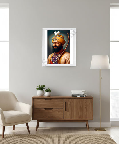 SaadiSikhi Guru Gobind Singh Maharaj ji Art Poster Print I Sikh God Art Frame Punjabi I Sikh Religious Home Wall Décor SikhismWall Art (SSP02)