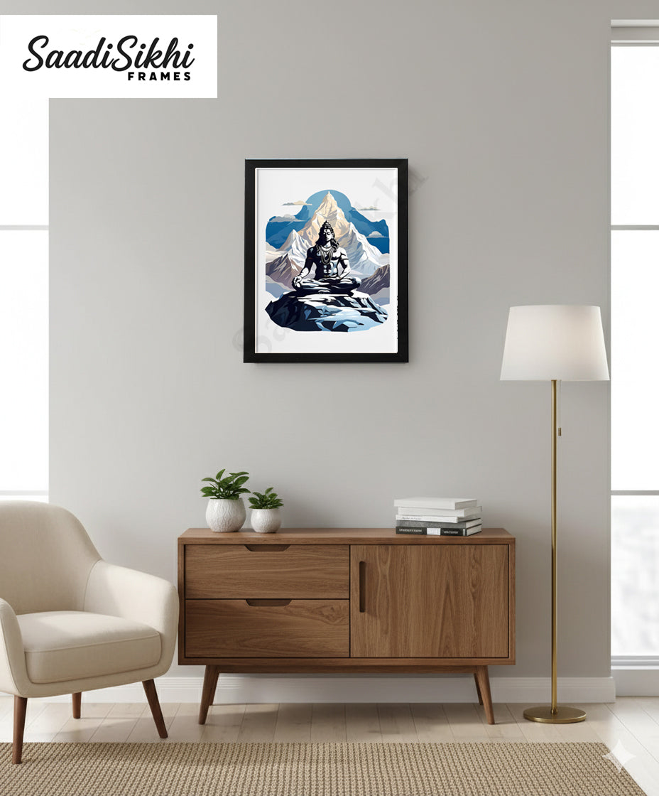 Lord Shiva Hindu Art, Spiritual wall Art, Indian Gods I Indian Art I Wall Frame I with Self Adhesive Hook  (SS-SHIV-102)