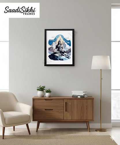 Lord Shiva Hindu Art, Spiritual wall Art, Indian Gods I Indian Art I Wall Frame I with Self Adhesive Hook  (SS-SHIV-102)