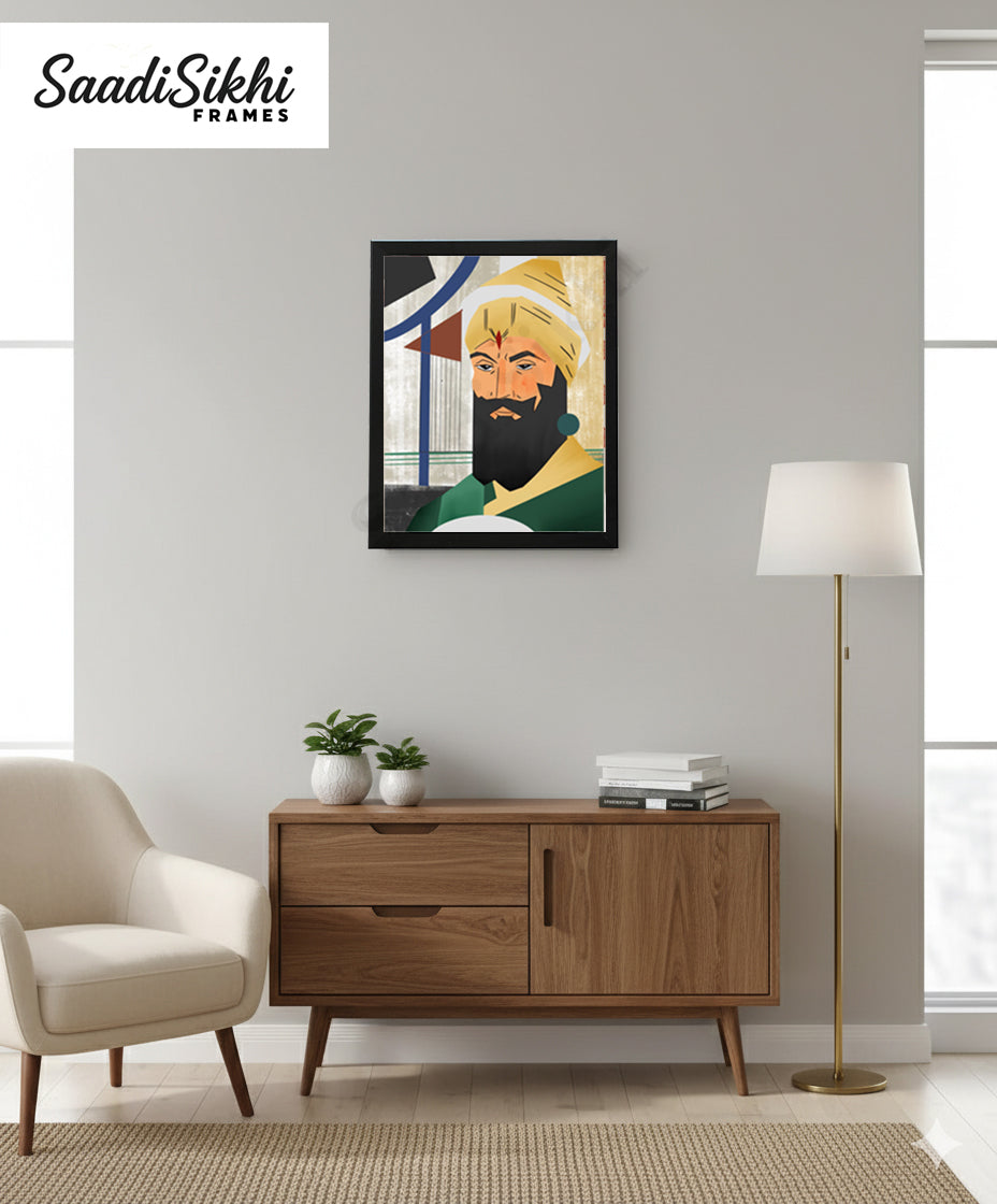 SaadiSikhi I "Guru Gobind Singh Ji" - Wall Decor Prints For Home , Housewarming Gifts, Sikh Quotes I Sikh Gift Ideas I Premium Office Desk / Study Desk / Side Tables and Wall Gurbani Art Wall Frames I with Self Adhesive Hook