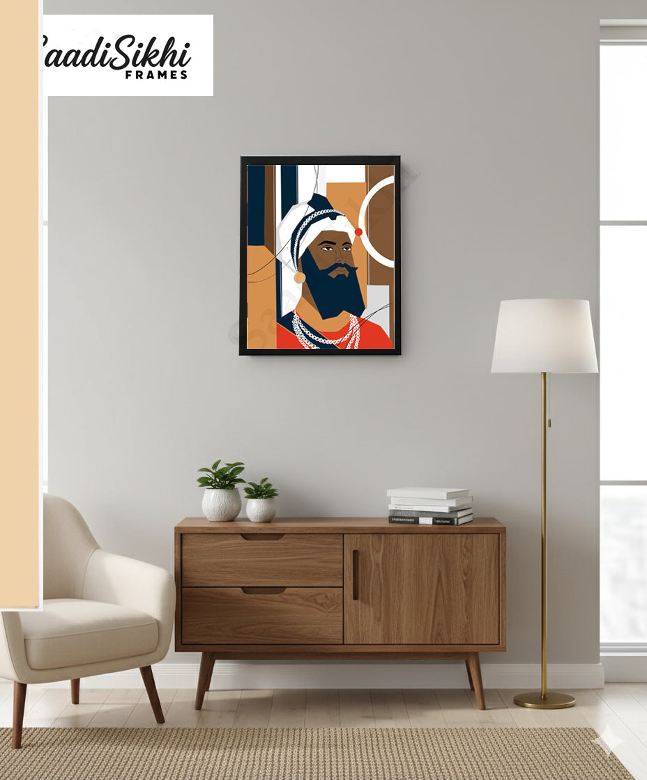 SaadiSikhi I "Guru Gobind Singh Ji" - Wall Decor Prints For Home , Housewarming Gifts, Sikh Quotes I Sikh Gift Ideas I Premium Office Desk / Study Desk / Side Tables and Wall Gurbani Art Wall Frames I with Self Adhesive Hook
