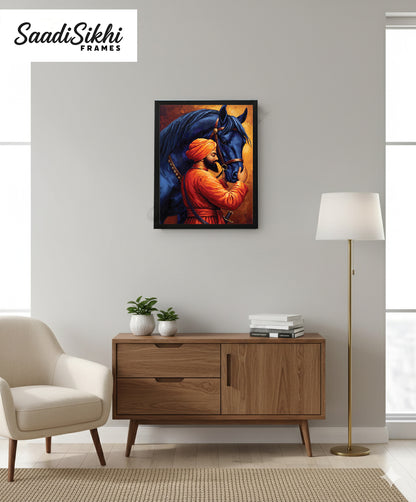 SaadiSikhi I "Guru Gobind Singh Ji" - Wall Decor Prints For Home , Housewarming Gifts, Sikh Quotes I Sikh Gift Ideas I Premium Office Desk / Study Desk / Side Tables and Wall Gurbani Art Wall Frames I with Self Adhesive Hook