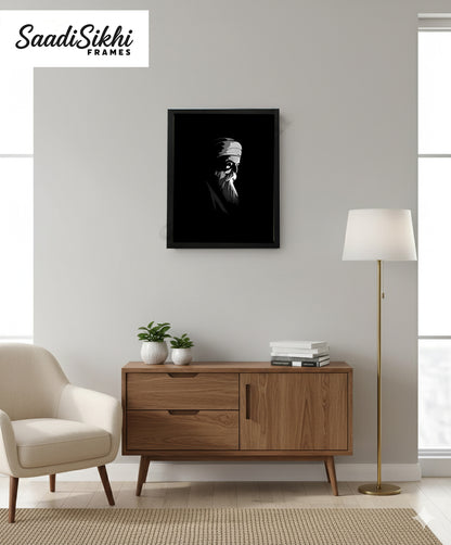 SaadiSikhi I "GURU NANAK DEV JI" - Wall Decor Prints For Home , Housewarming Gifts, Sikh Quotes I Sikh Gift Ideas I Premium Office Desk / Study Desk / Side Tables and Wall Gurbani Art Wall Frames I with Self Adhesive Hook