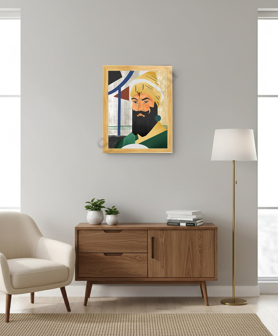 SaadiSikhi I "Guru Gobind Singh Ji" - Wall Decor Prints For Home , Housewarming Gifts, Sikh Quotes I Sikh Gift Ideas I Premium Office Desk / Study Desk / Side Tables and Wall Gurbani Art Wall Frames I with Self Adhesive Hook