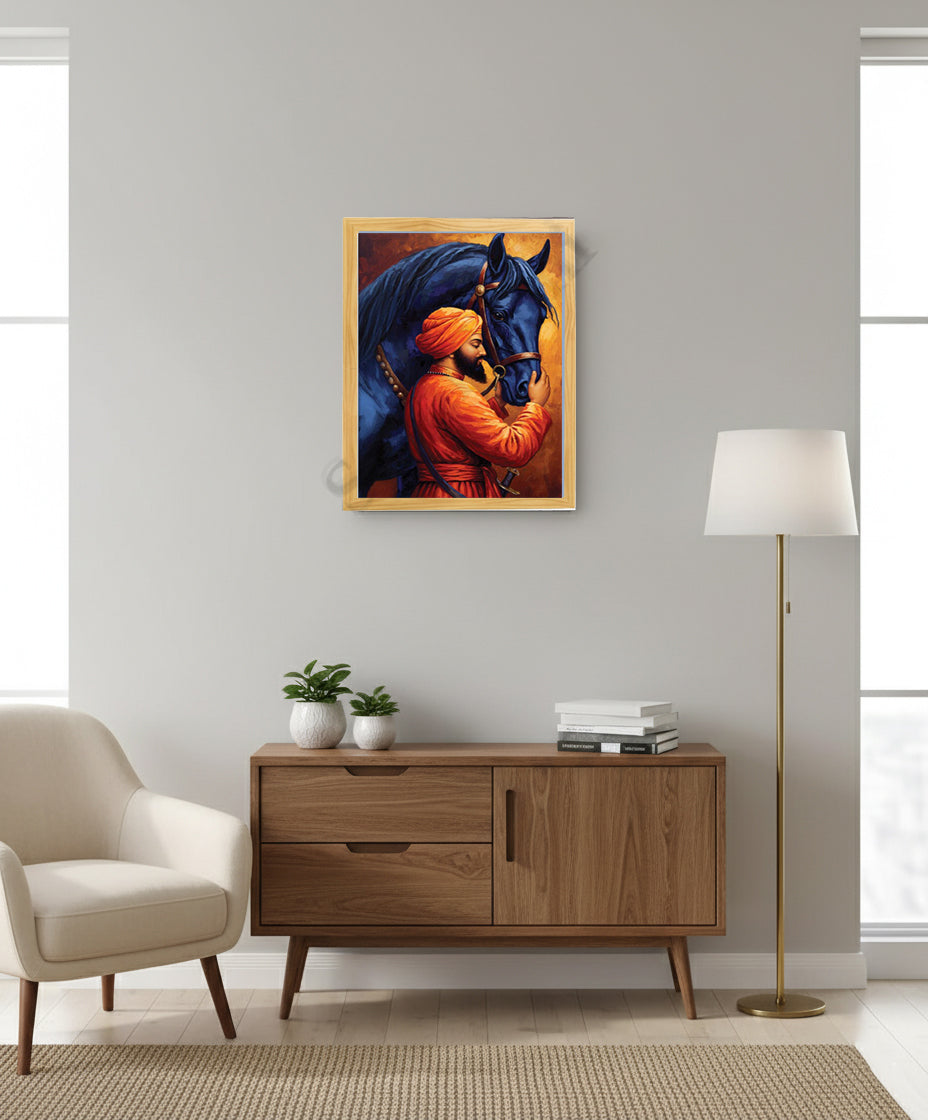 SaadiSikhi I "Guru Gobind Singh Ji" - Wall Decor Prints For Home , Housewarming Gifts, Sikh Quotes I Sikh Gift Ideas I Premium Office Desk / Study Desk / Side Tables and Wall Gurbani Art Wall Frames I with Self Adhesive Hook