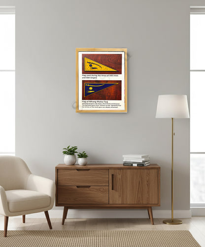 SaadiSikhi I "Khalsa Flag Wood" - Wall Decor Prints For Home , Housewarming Gifts, Sikh Quotes I Sikh Gift Ideas I Premium Office Desk / Study Desk / Side Tables and Wall Gurbani Art Wall Frames I with Self Adhesive Hook