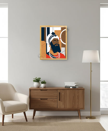SaadiSikhi I "Guru Gobind Singh Ji" - Wall Decor Prints For Home , Housewarming Gifts, Sikh Quotes I Sikh Gift Ideas I Premium Office Desk / Study Desk / Side Tables and Wall Gurbani Art Wall Frames I with Self Adhesive Hook