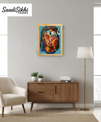 Lord Shiva Hindu Art, Spiritual wall Art, Indian Gods I Indian Art I Wall Frame I with Self Adhesive Hook  (SS-SHIV-103)