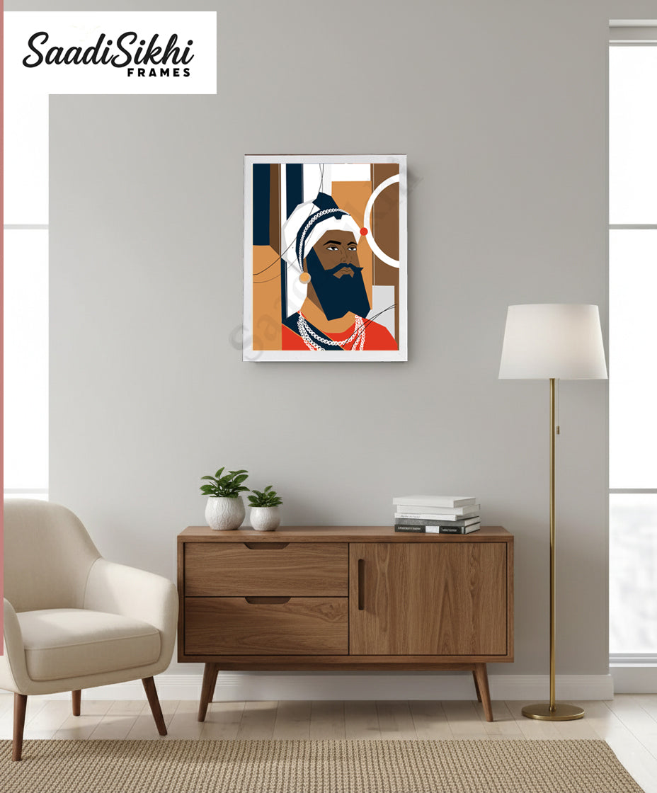 SaadiSikhi I "Guru Gobind Singh Ji" - Wall Decor Prints For Home , Housewarming Gifts, Sikh Quotes I Sikh Gift Ideas I Premium Office Desk / Study Desk / Side Tables and Wall Gurbani Art Wall Frames I with Self Adhesive Hook