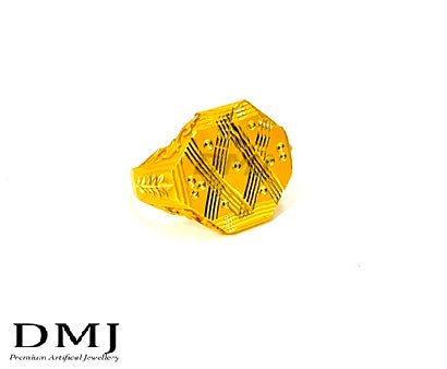 DMJ Premium High-quality Micro plated Gold look Finely Detailed Handmade Brass Gold Plated Ring