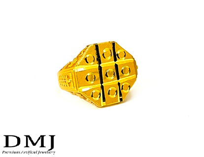 DMJ Premium High-quality Micro plated Gold look Finely Detailed Handmade Brass Gold Plated Ring
