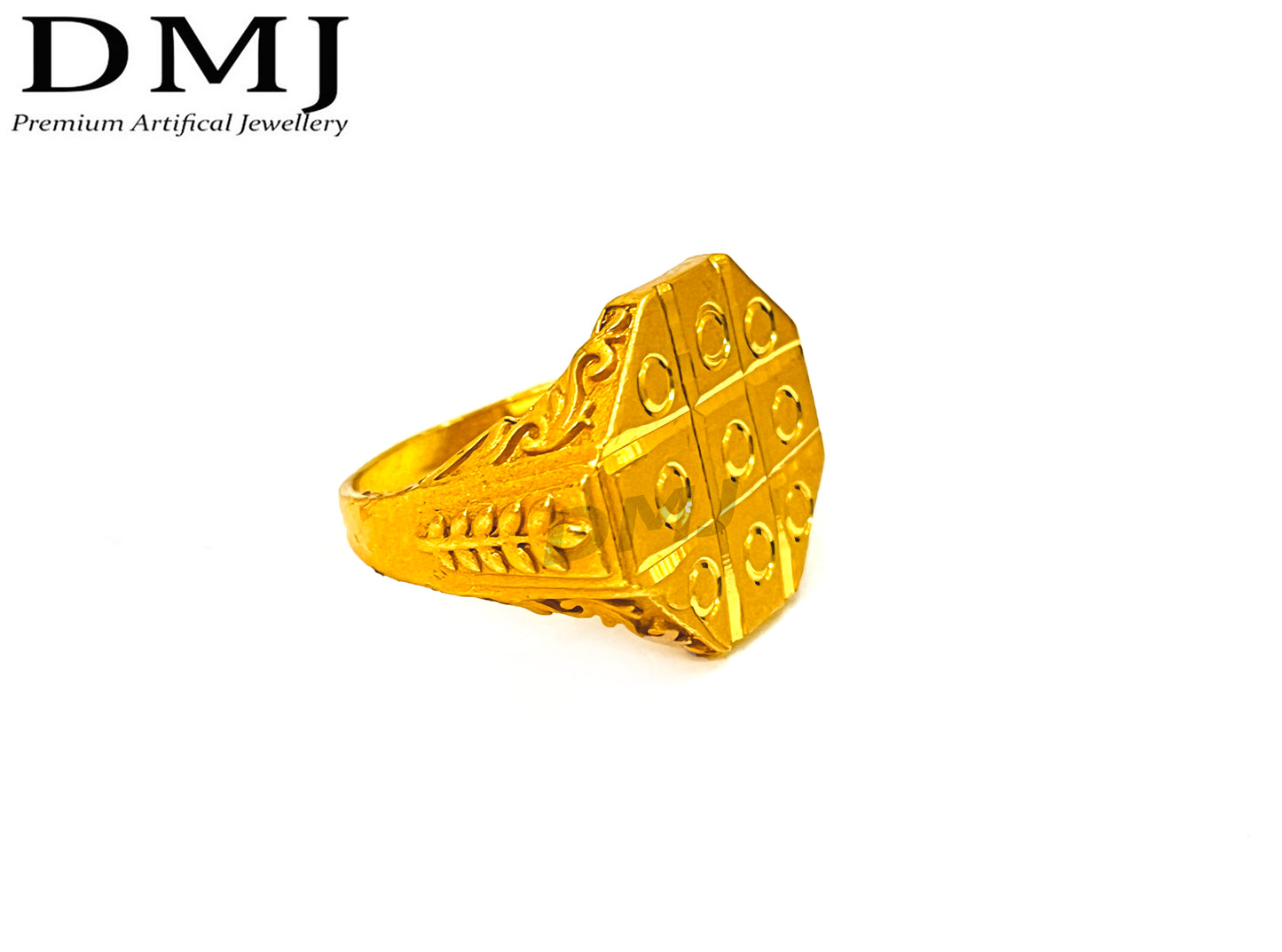 DMJ Premium High-quality Micro plated Gold look Finely Detailed Handmade Brass Gold Plated Ring