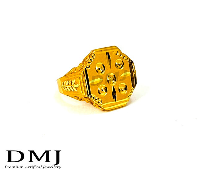 DMJ Premium High-quality Micro plated Gold look Finely Detailed Handmade Brass Gold Plated Ring