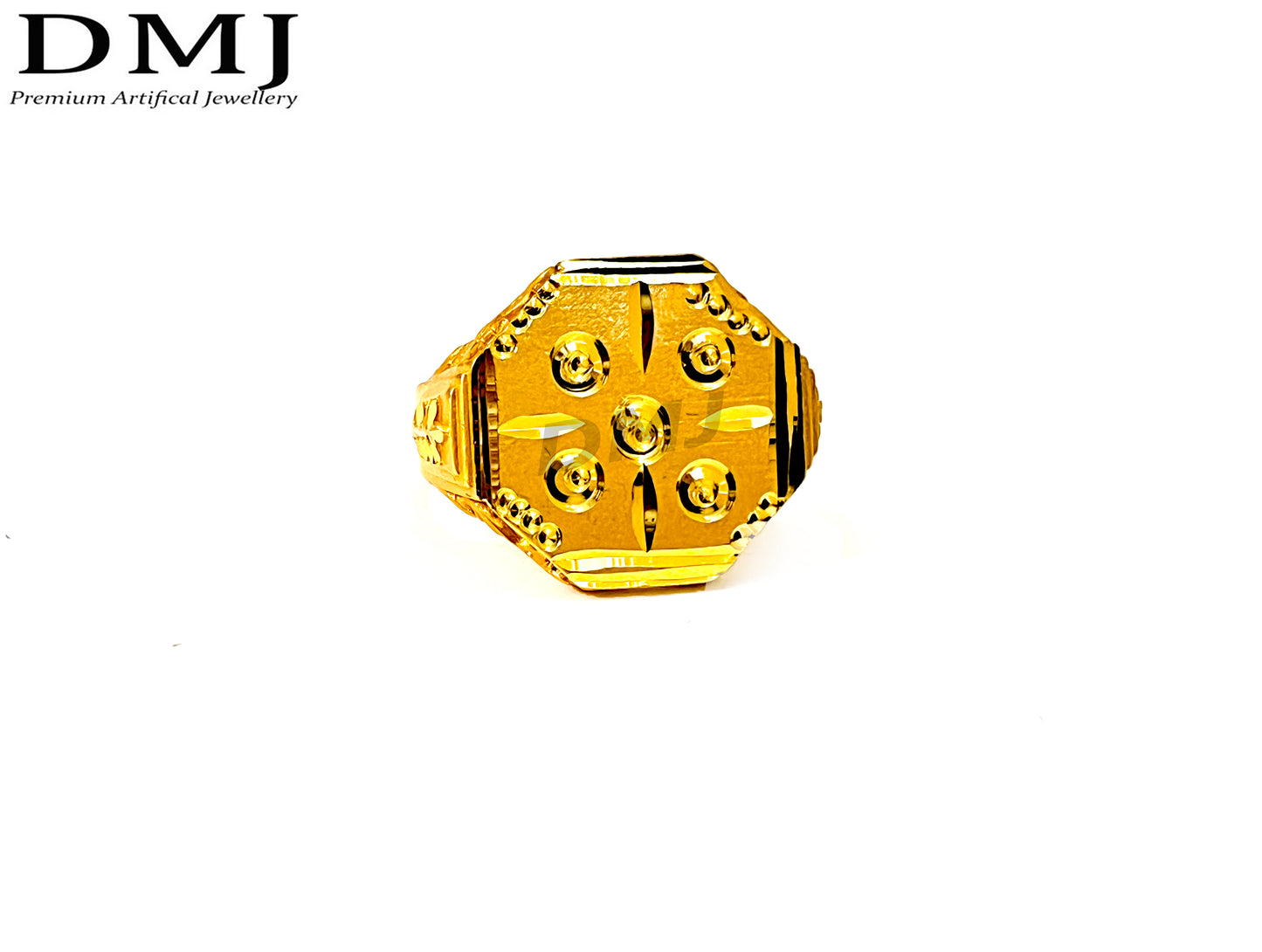 DMJ Premium High-quality Micro plated Gold look Finely Detailed Handmade Brass Gold Plated Ring