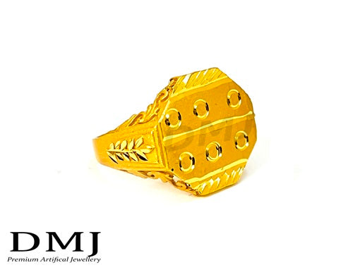 DMJ Premium High-quality Micro plated Gold look Finely Detailed Handmade Brass Gold Plated Ring