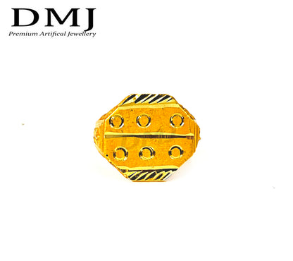 DMJ Premium High-quality Micro plated Gold look Finely Detailed Handmade Brass Gold Plated Ring